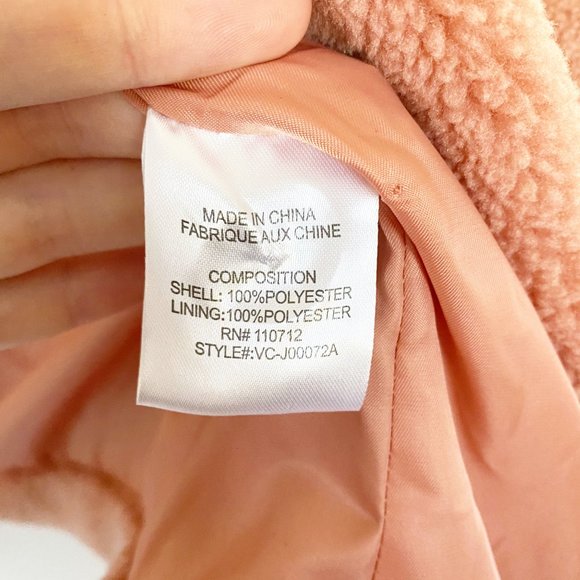 VIGOSS Blush Sherpa Faux Fur Moto Jacket M Medium - Picture 11 of 12